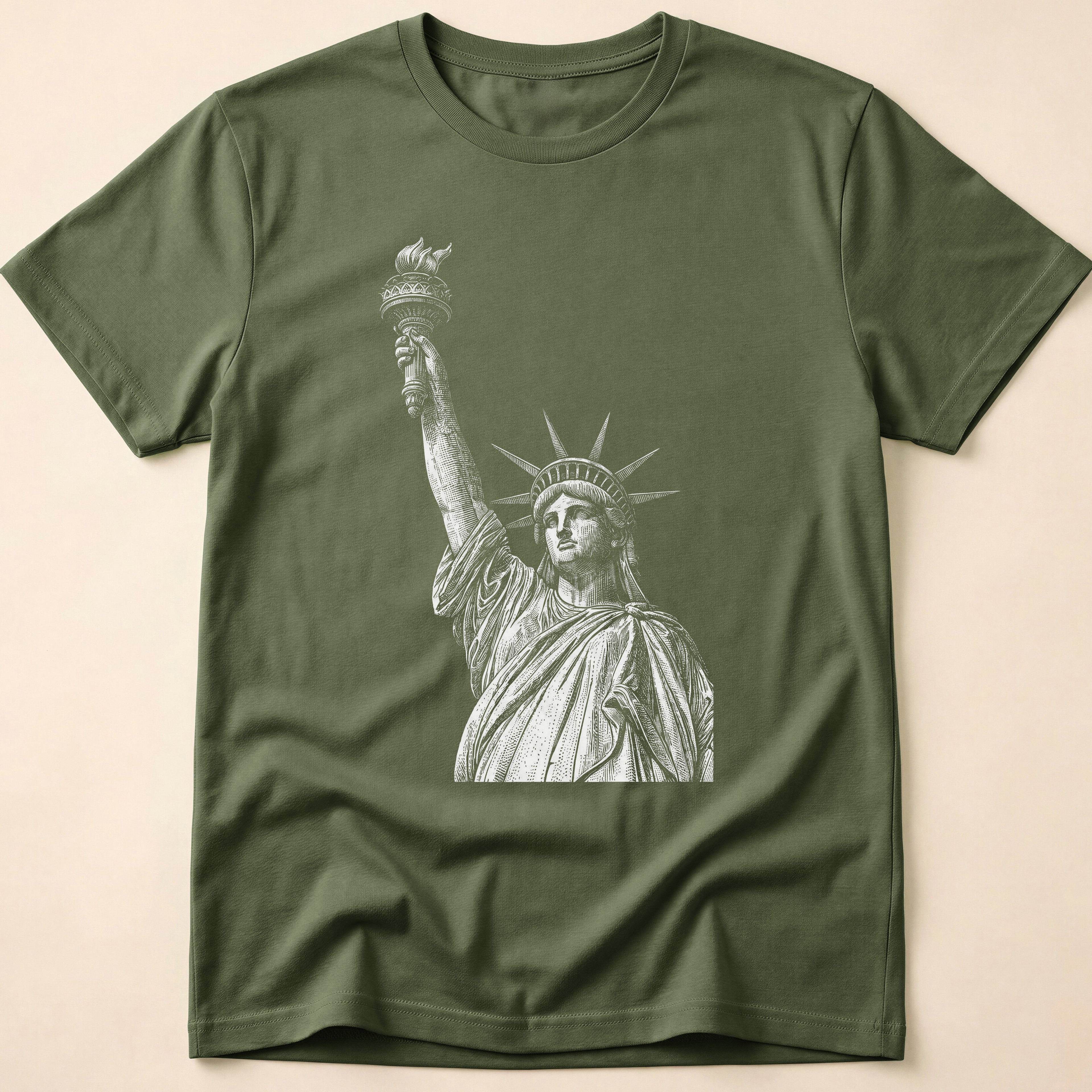 Vintage Engraved Statue Of Liberty T-Shirt