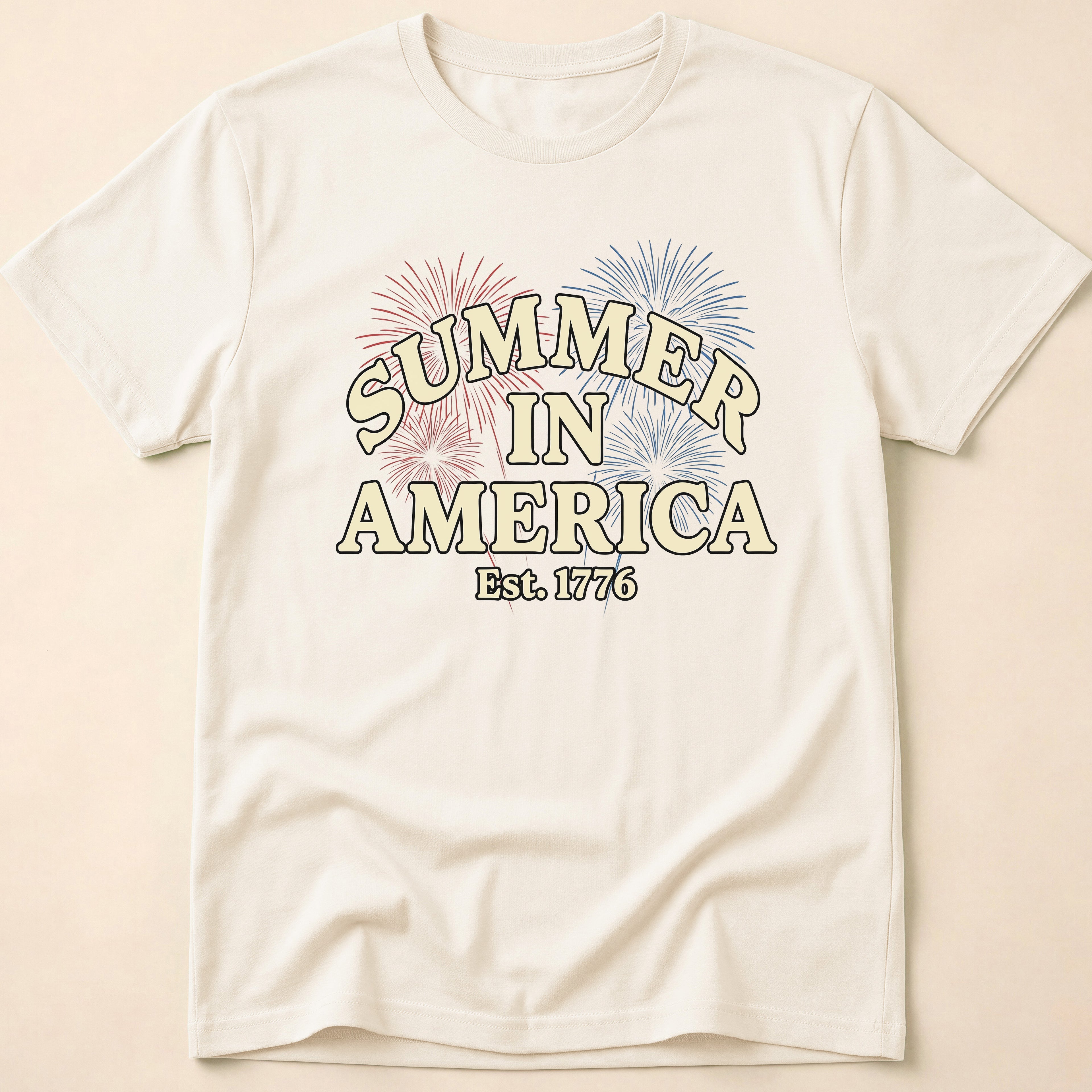 Vintage Summer In America Fireworks T-Shirt