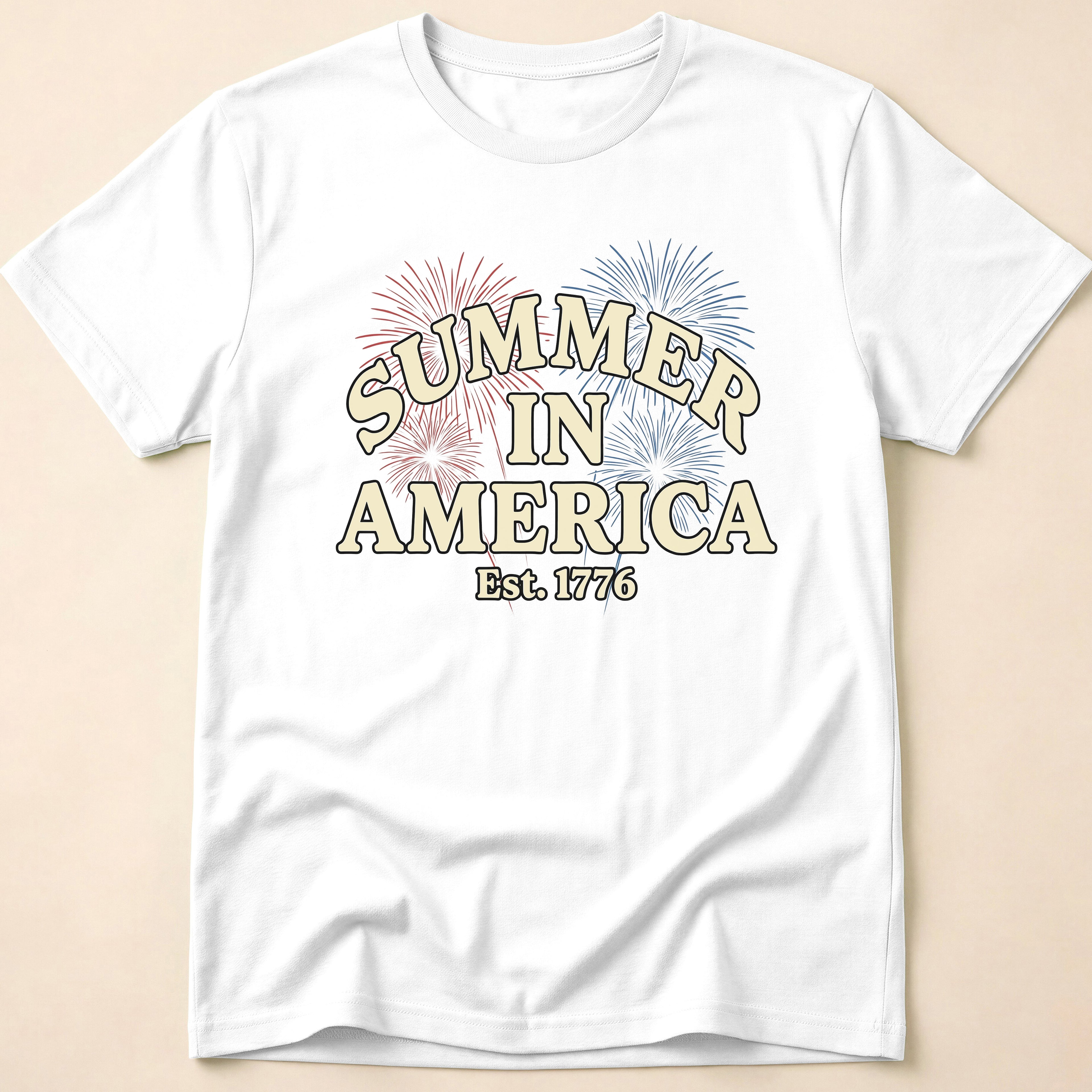 Vintage Summer In America Fireworks T-Shirt
