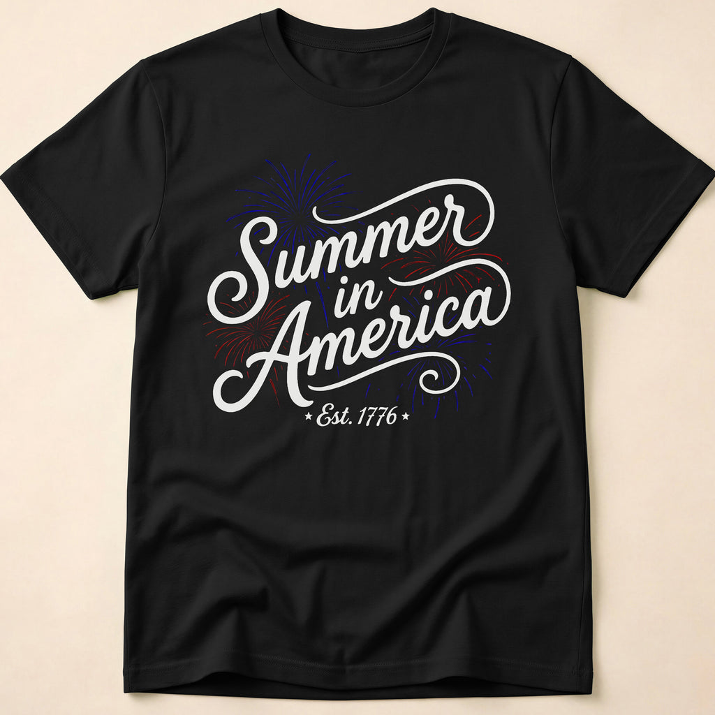 Summer In America Fireworks Est 1776 T-Shirt