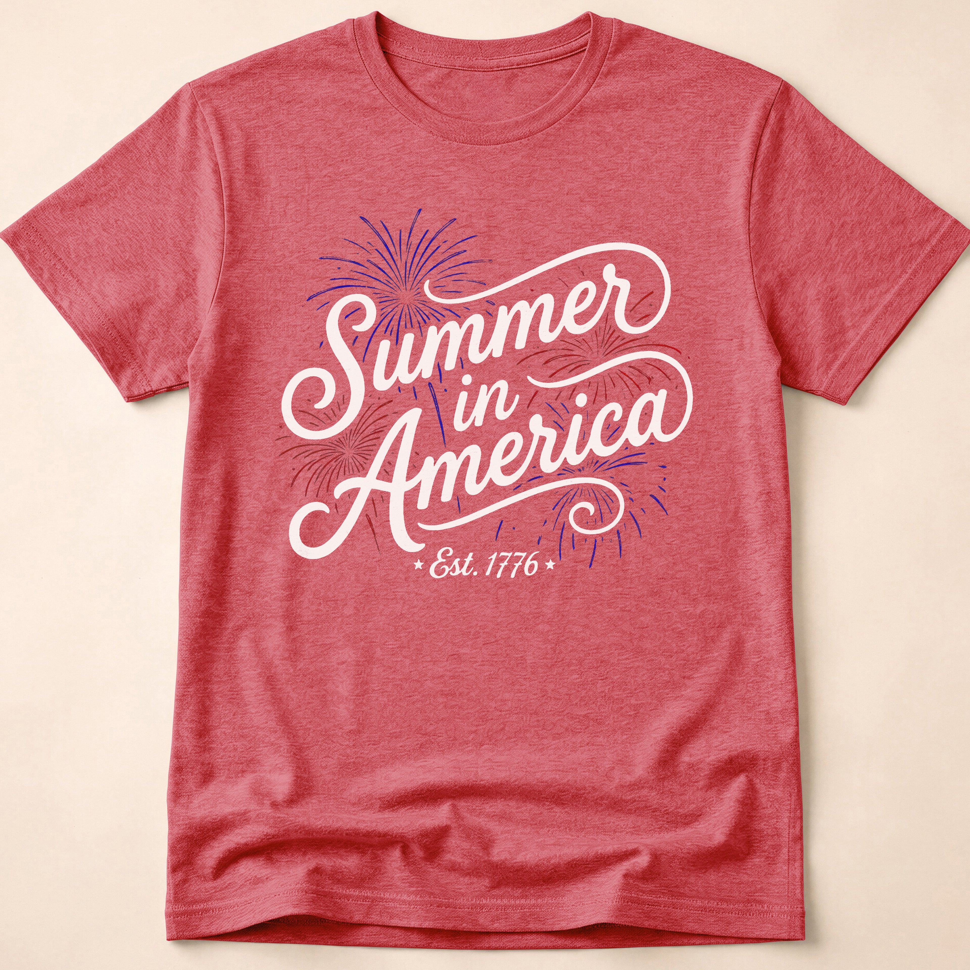 Summer In America Fireworks Est 1776 T-Shirt