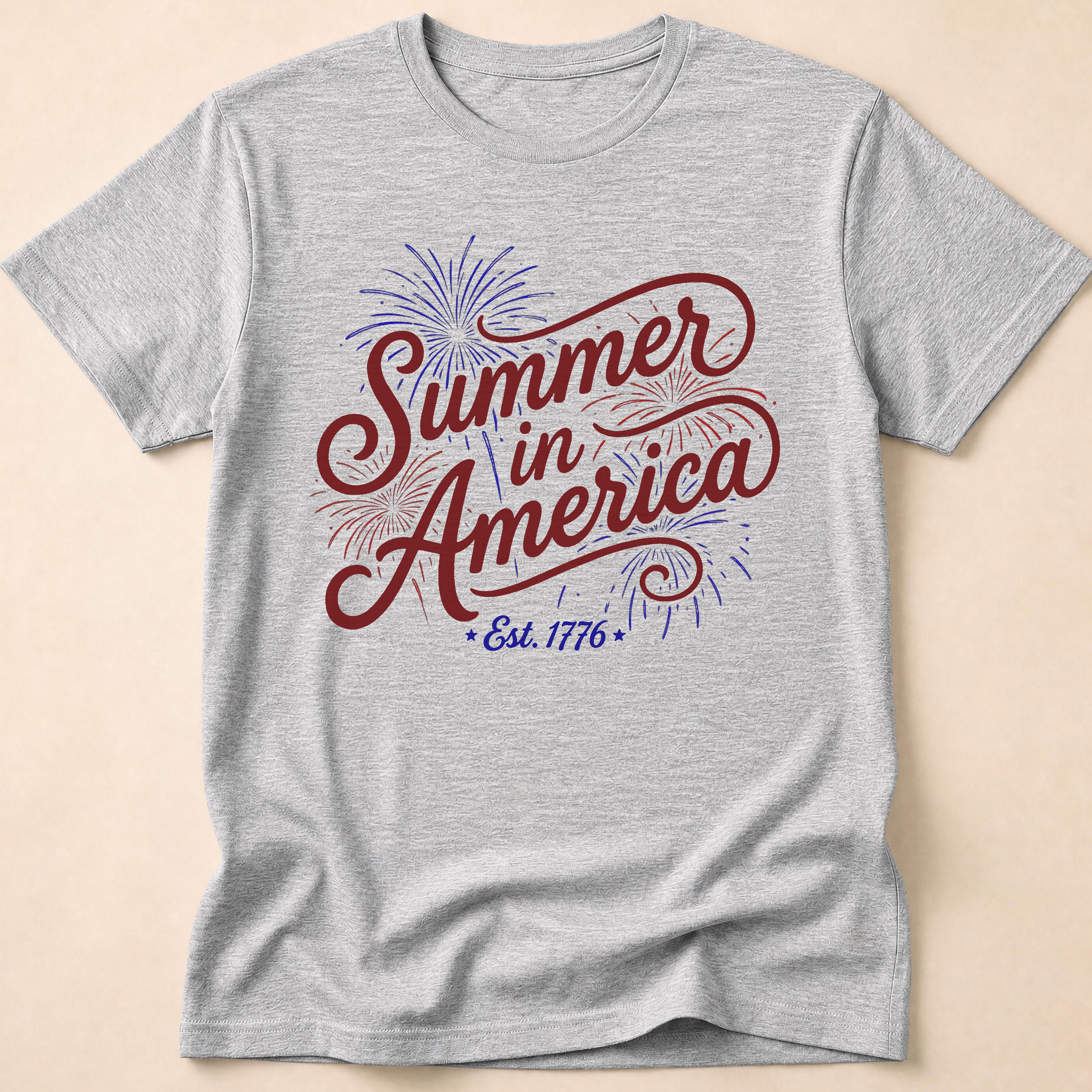 Summer In America Fireworks Est 1776 T-Shirt