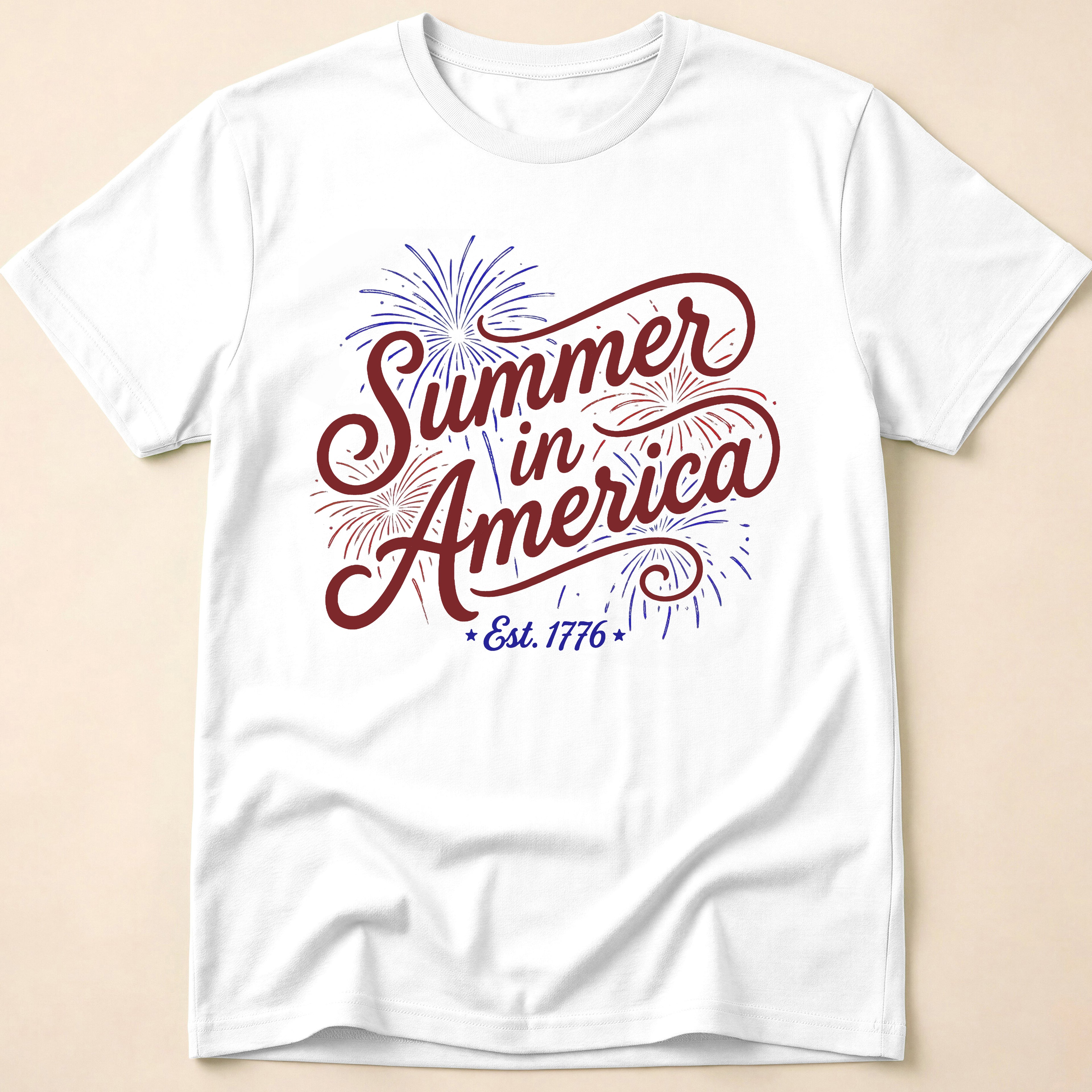 Summer In America Fireworks Est 1776 T-Shirt