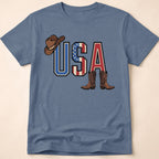 Western Cowboy Hat And Boots USA T-Shirt