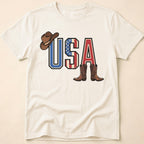 Western Cowboy Hat And Boots USA T-Shirt