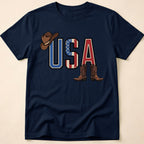 Western Cowboy Hat And Boots USA T-Shirt