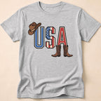 Western Cowboy Hat And Boots USA T-Shirt