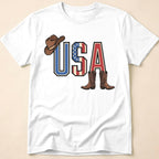 Western Cowboy Hat And Boots USA T-Shirt