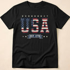 Distressed Collegiate USA Flag Est 1776 T-Shirt