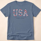 Boho USA Floral Rose Est 1776 T-Shirt