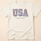 Boho USA Floral Rose Est 1776 T-Shirt