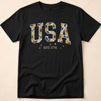 USA Sunflower Est 1776 Floral Boho T-Shirt