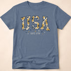 USA Sunflower Est 1776 Floral Boho T-Shirt