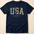 USA Sunflower Est 1776 Floral Boho T-Shirt