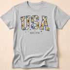USA Sunflower Est 1776 Floral Boho T-Shirt