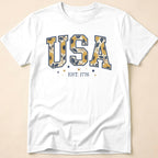 USA Sunflower Est 1776 Floral Boho T-Shirt