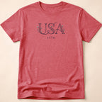 Elegant Subtle USA Floral Line Art 1776 T-Shirt