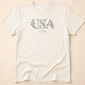 Elegant Subtle USA Floral Line Art 1776 T-Shirt