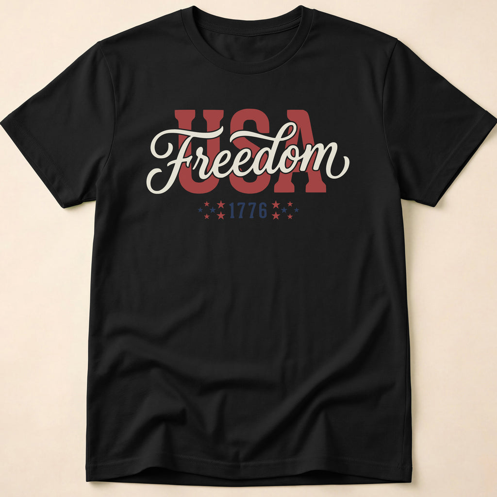 USA Freedom 1776 Classic Script T-Shirt