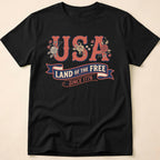 Retro Floral USA Land Of The Free T-Shirt