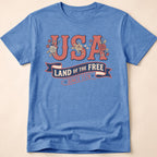 Retro Floral USA Land Of The Free T-Shirt