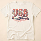 Retro Floral USA Land Of The Free T-Shirt