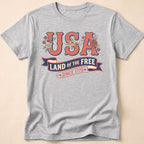 Retro Floral USA Land Of The Free T-Shirt