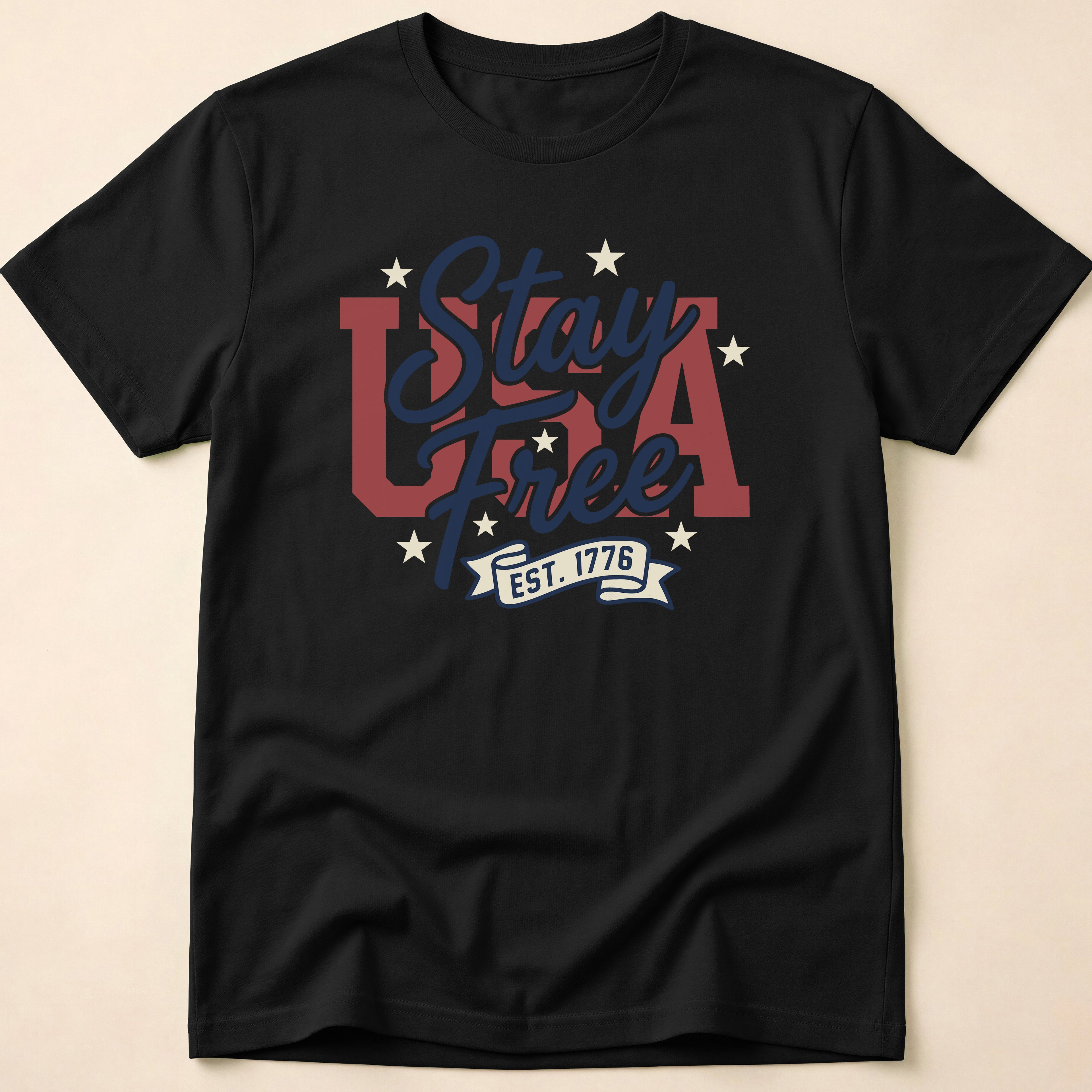 Vintage USA Stay Free Est 1776 T-Shirt