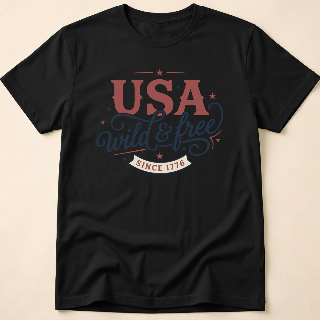 Vintage USA Wild & Free Since 1776 T-Shirt
