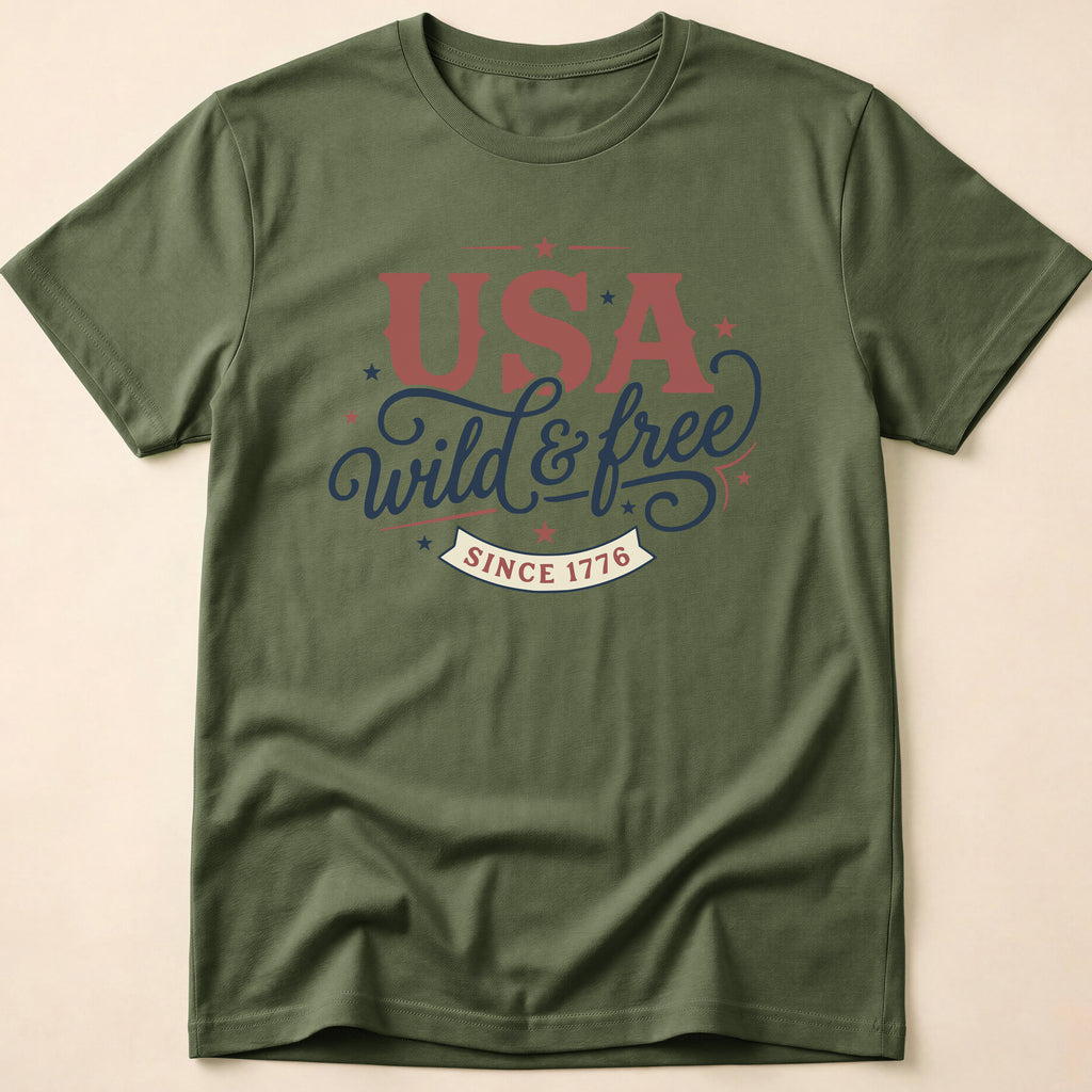 Vintage USA Wild & Free Since 1776 T-Shirt