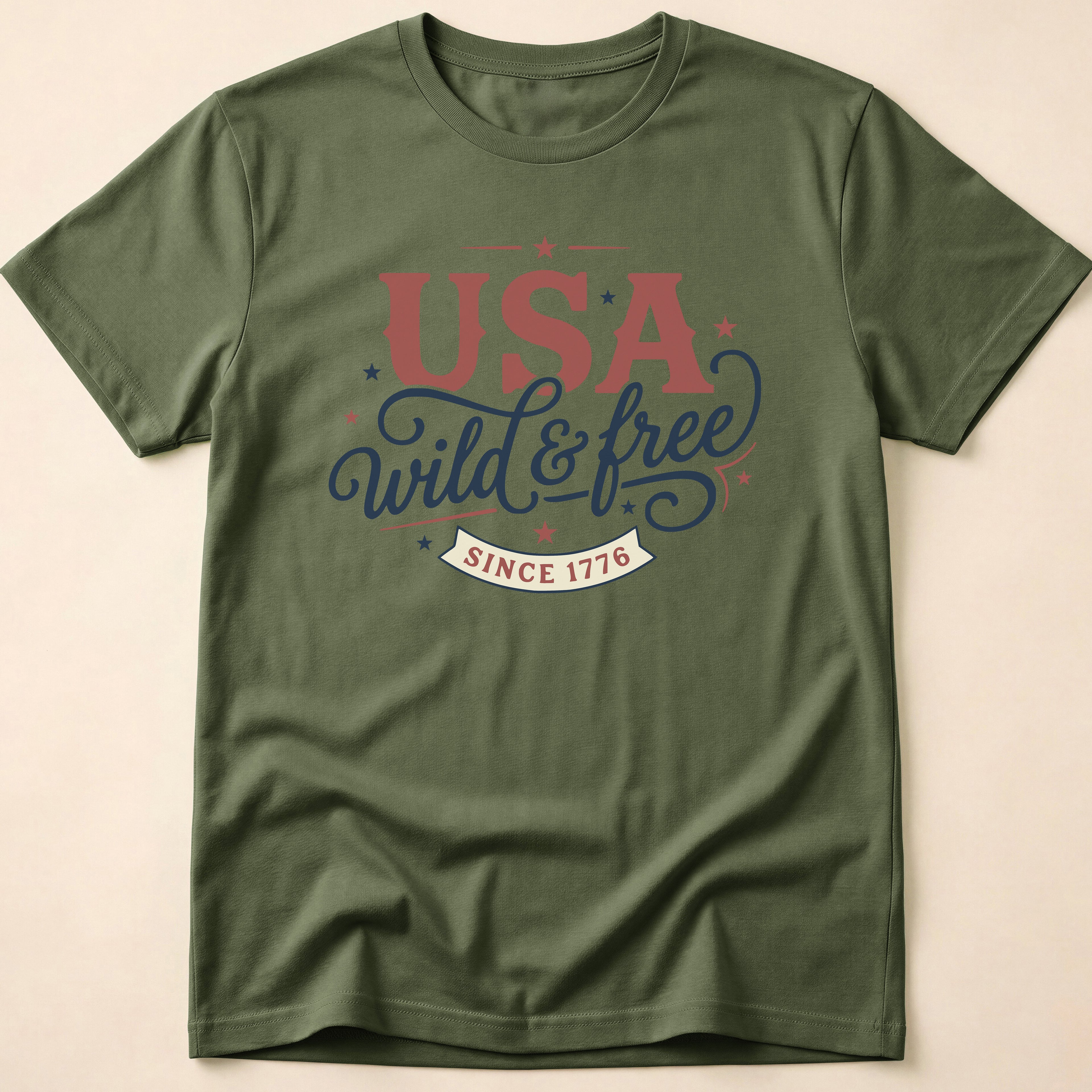 Vintage USA Wild & Free Since 1776 T-Shirt