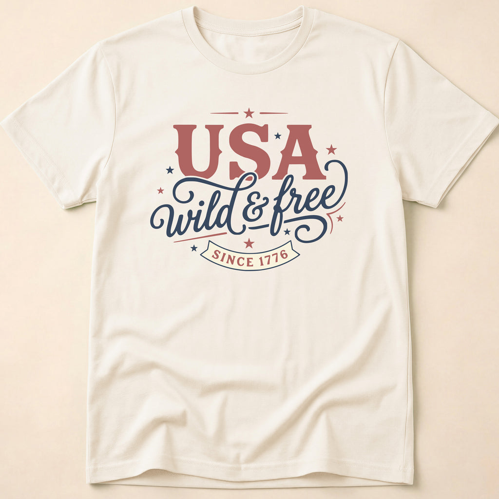 Vintage USA Wild & Free Since 1776 T-Shirt