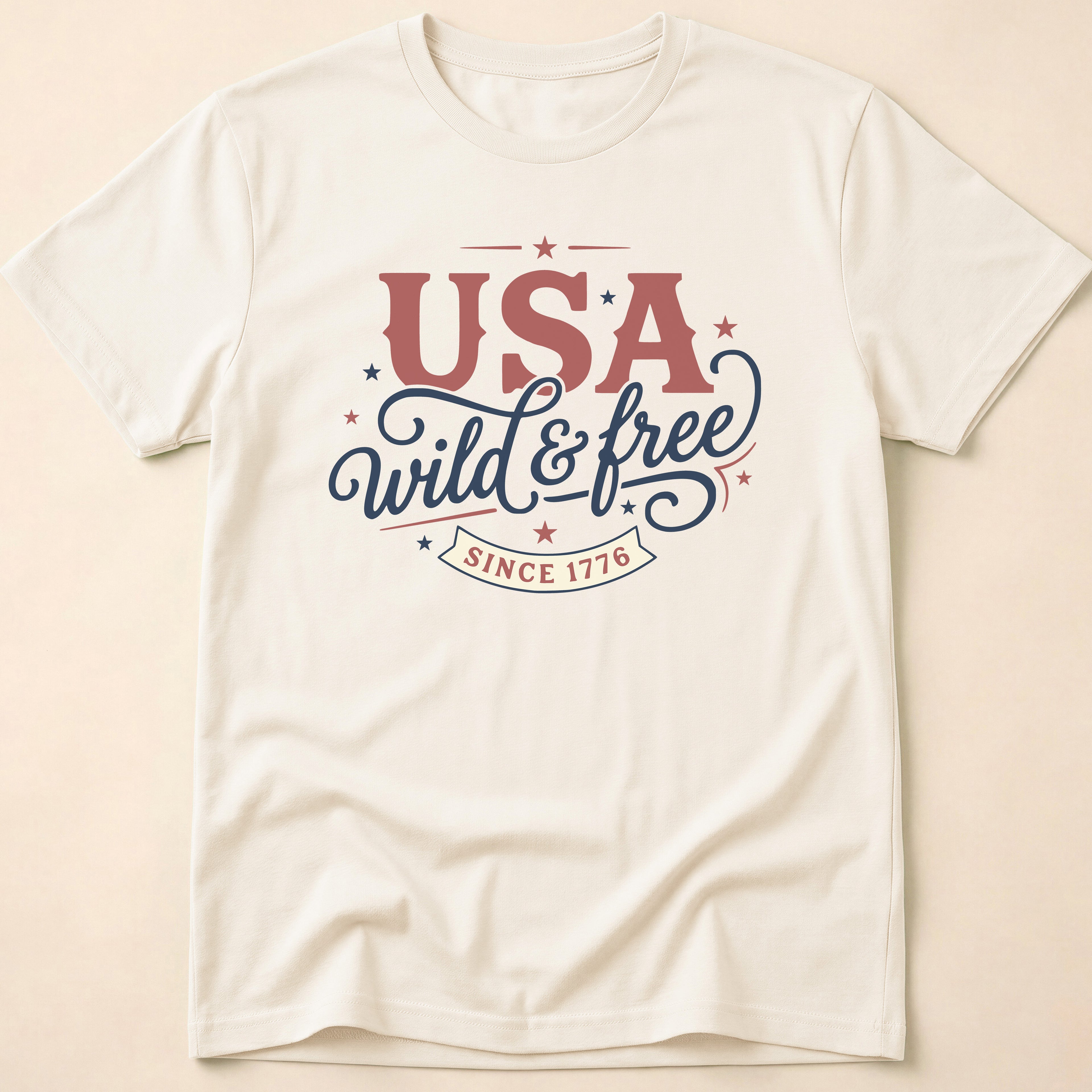 Vintage USA Wild & Free Since 1776 T-Shirt
