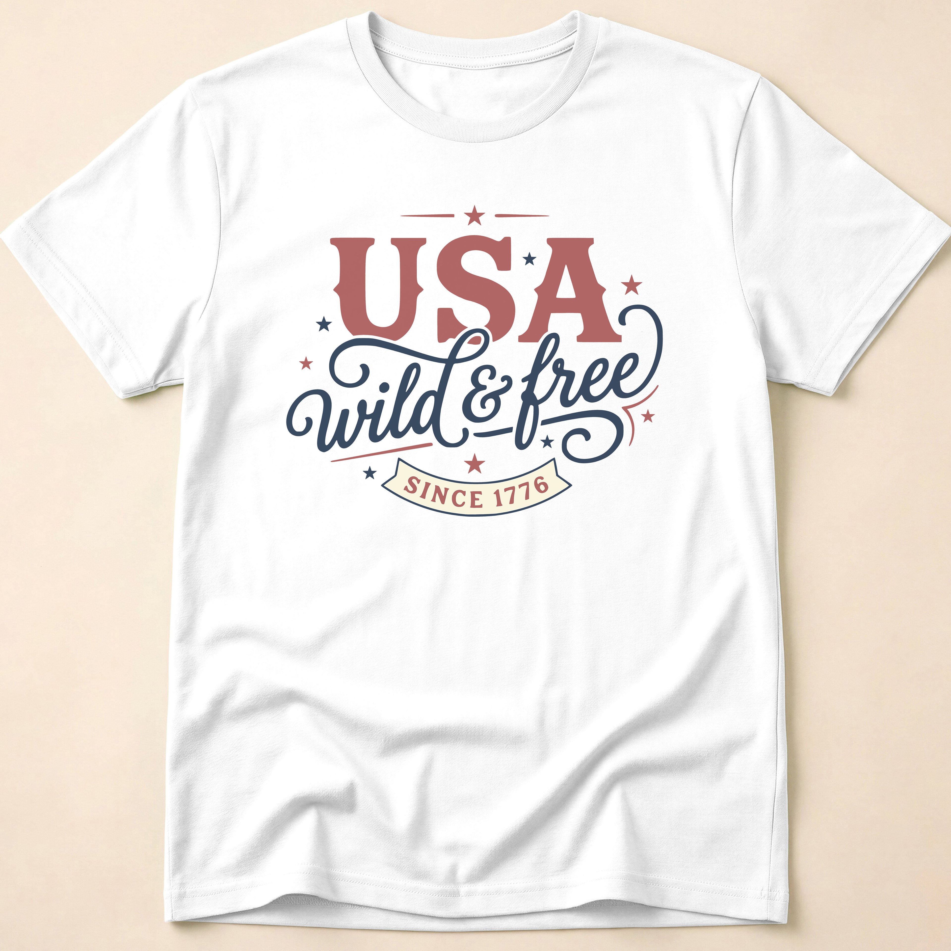 Vintage USA Wild & Free Since 1776 T-Shirt