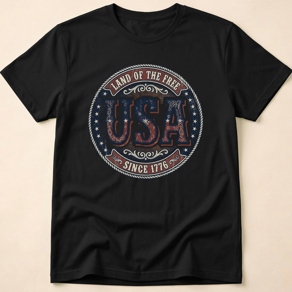 Vintage Western USA Land of the Free T-Shirt