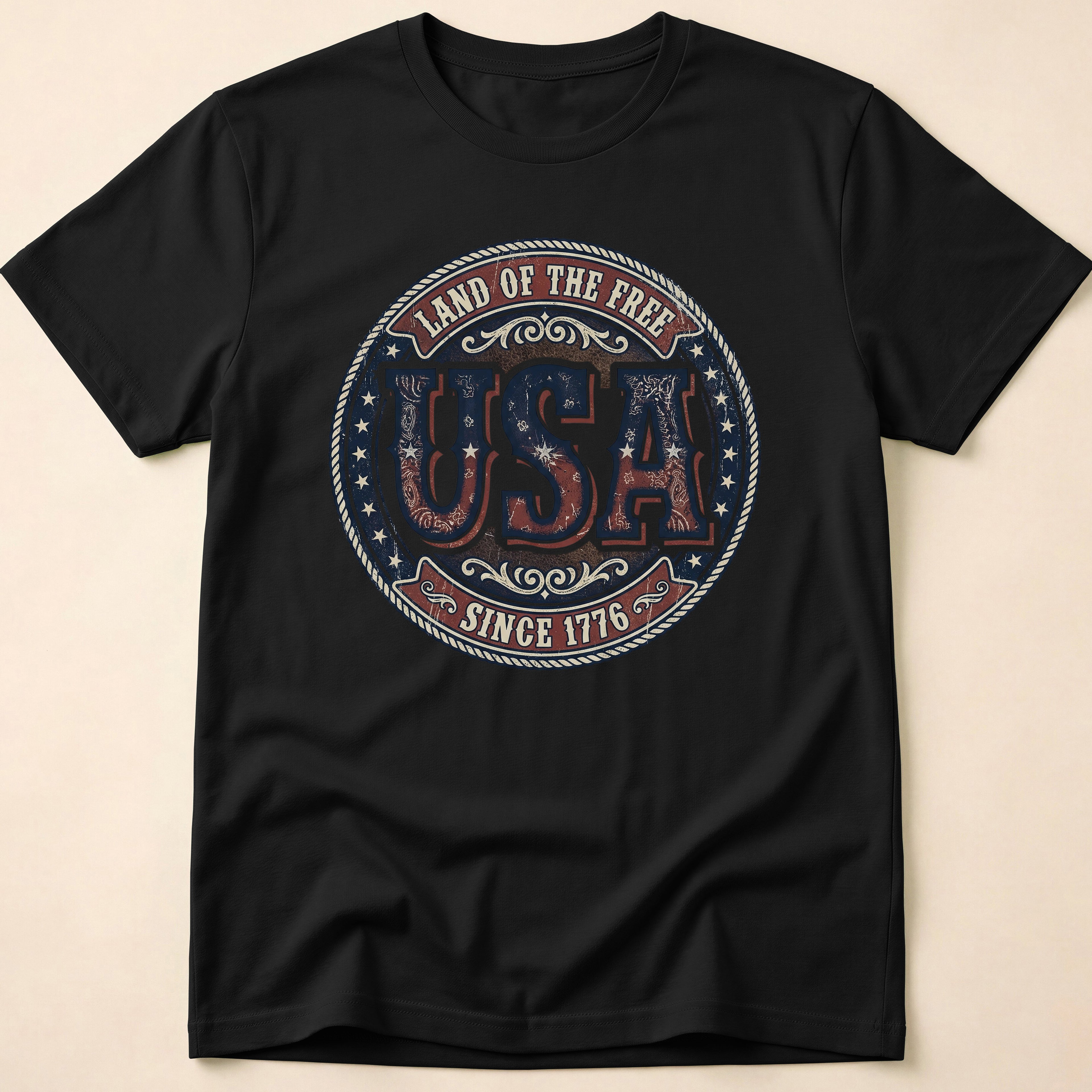 Vintage Western USA Land of the Free T-Shirt