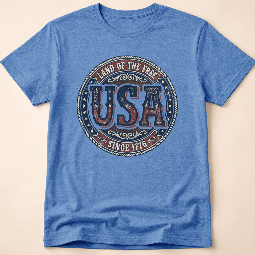 Vintage Western USA Land of the Free T-Shirt