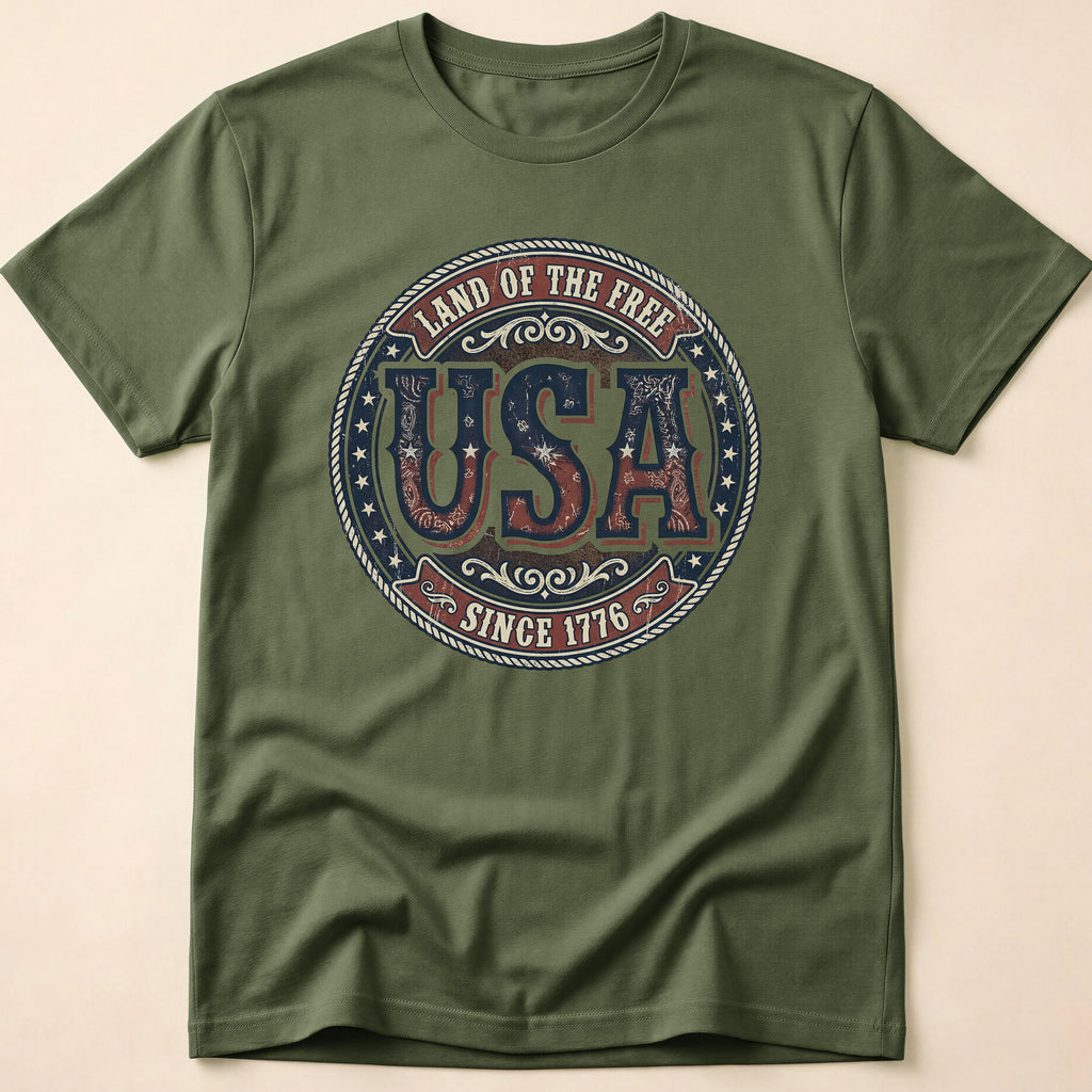 Vintage Western USA Land of the Free T-Shirt