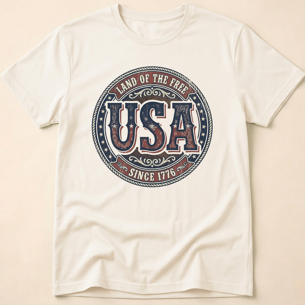 Vintage Western USA Land of the Free T-Shirt
