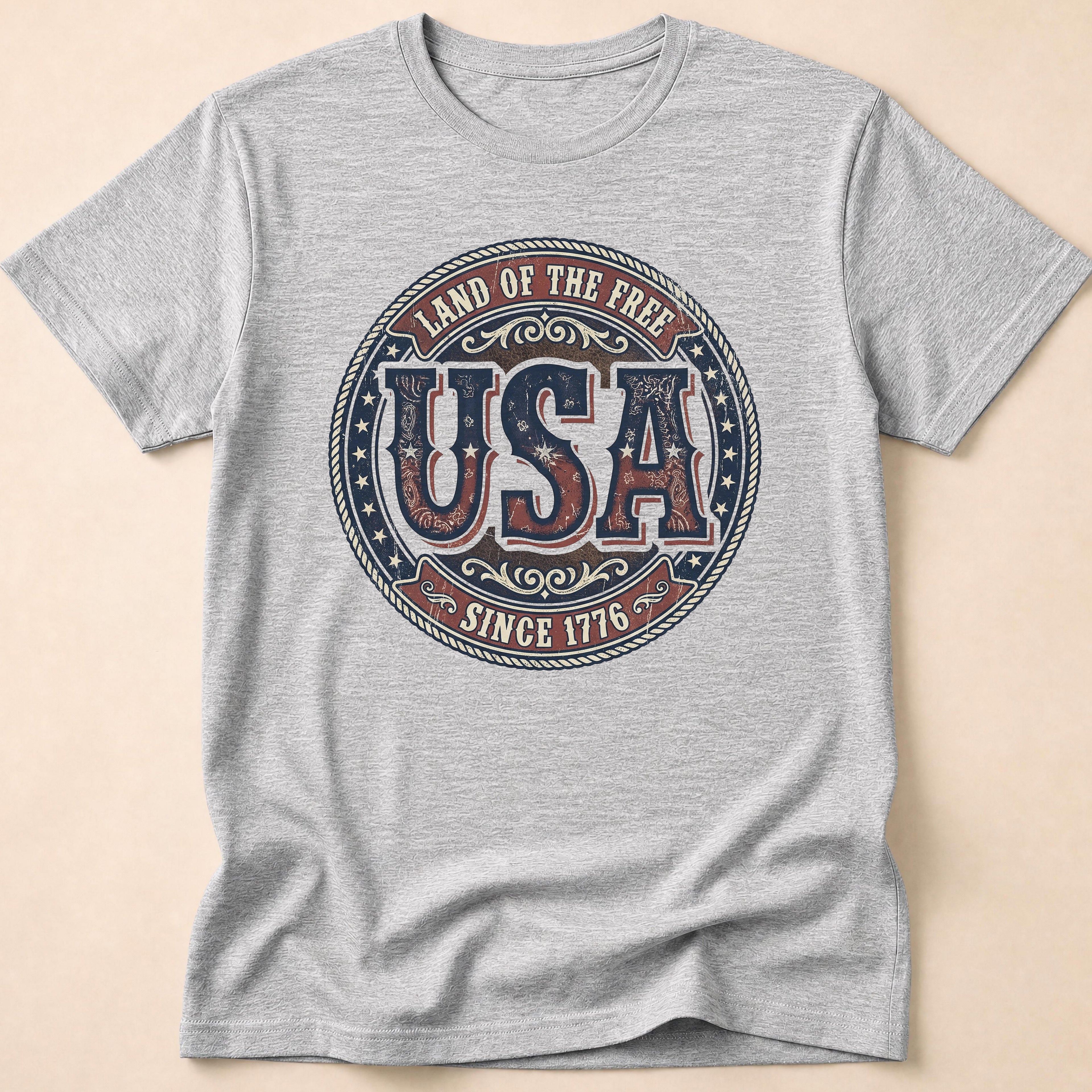 Vintage Western USA Land of the Free T-Shirt