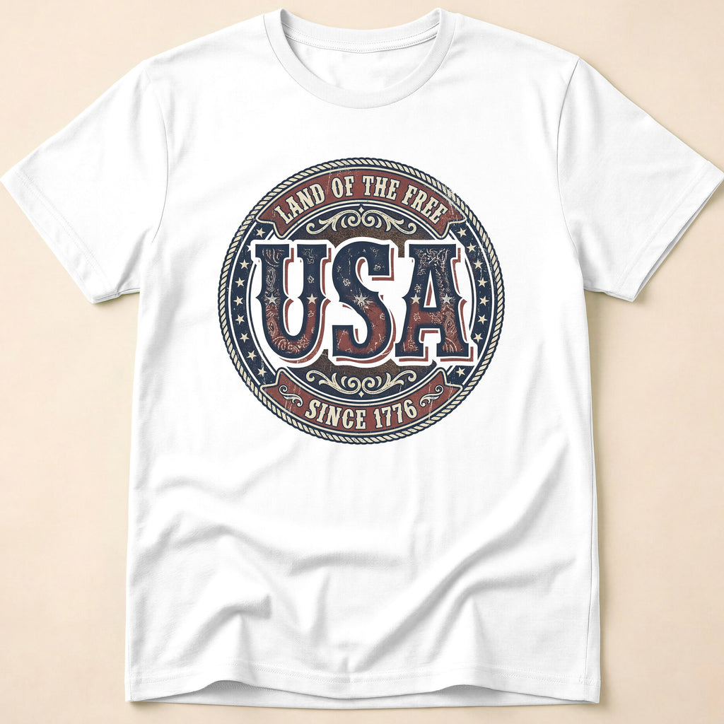 Vintage Western USA Land of the Free T-Shirt
