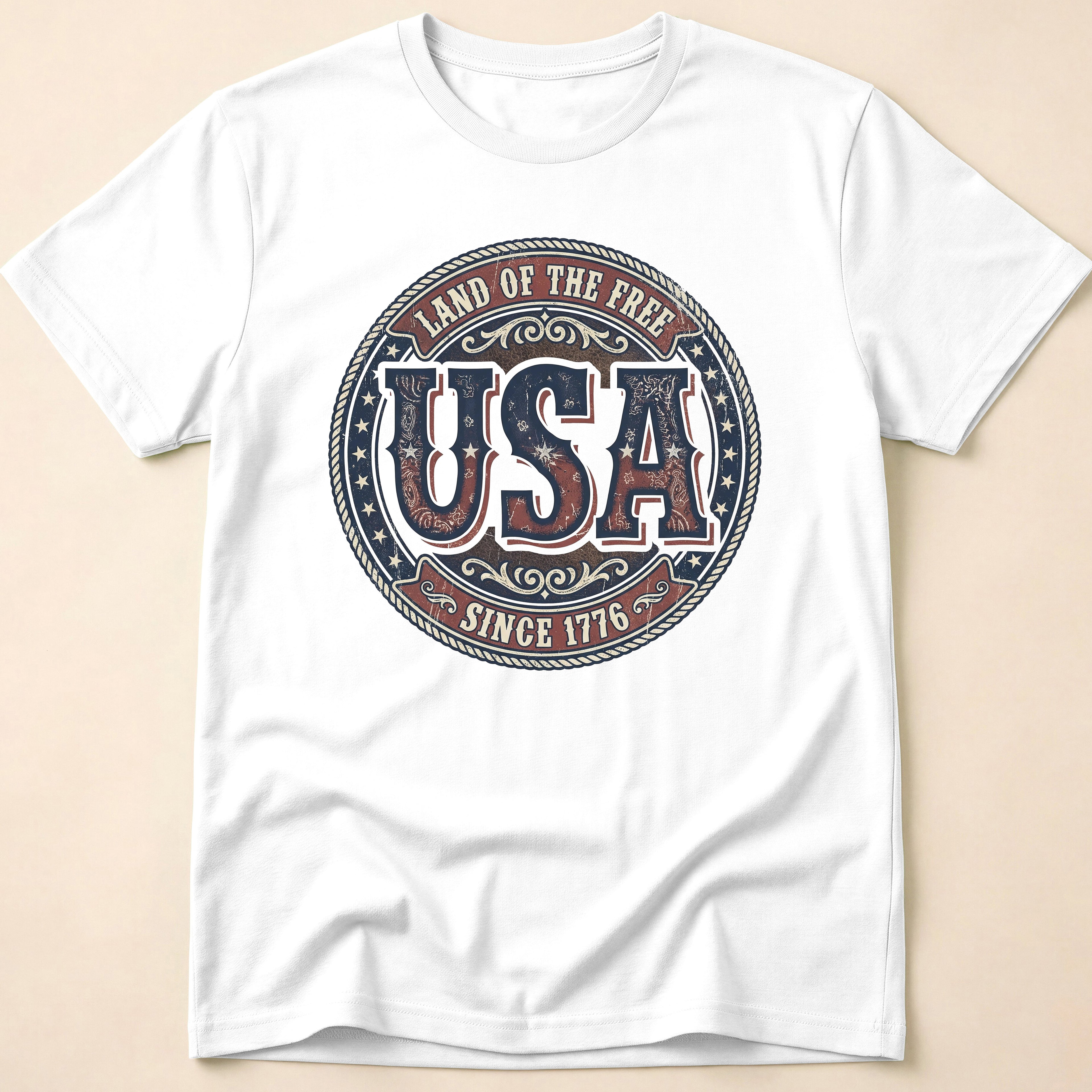 Vintage Western USA Land of the Free T-Shirt