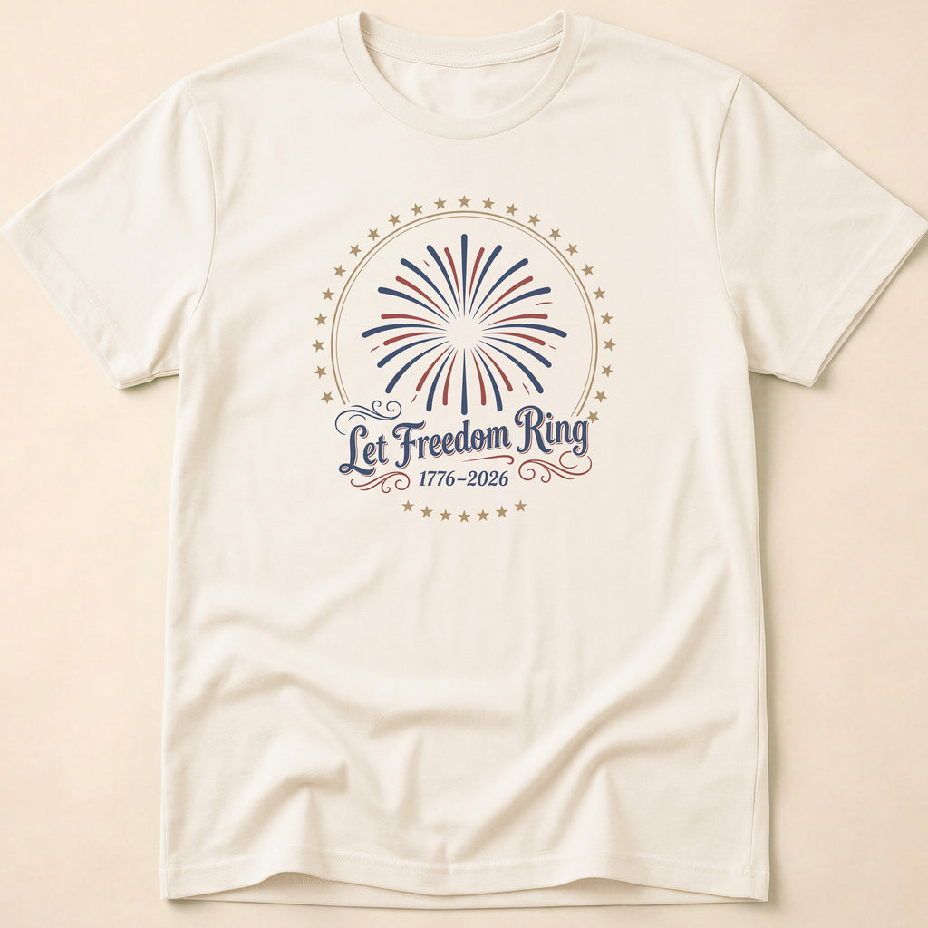 Let Freedom Ring 2026 Fireworks Patriotic T-Shirt