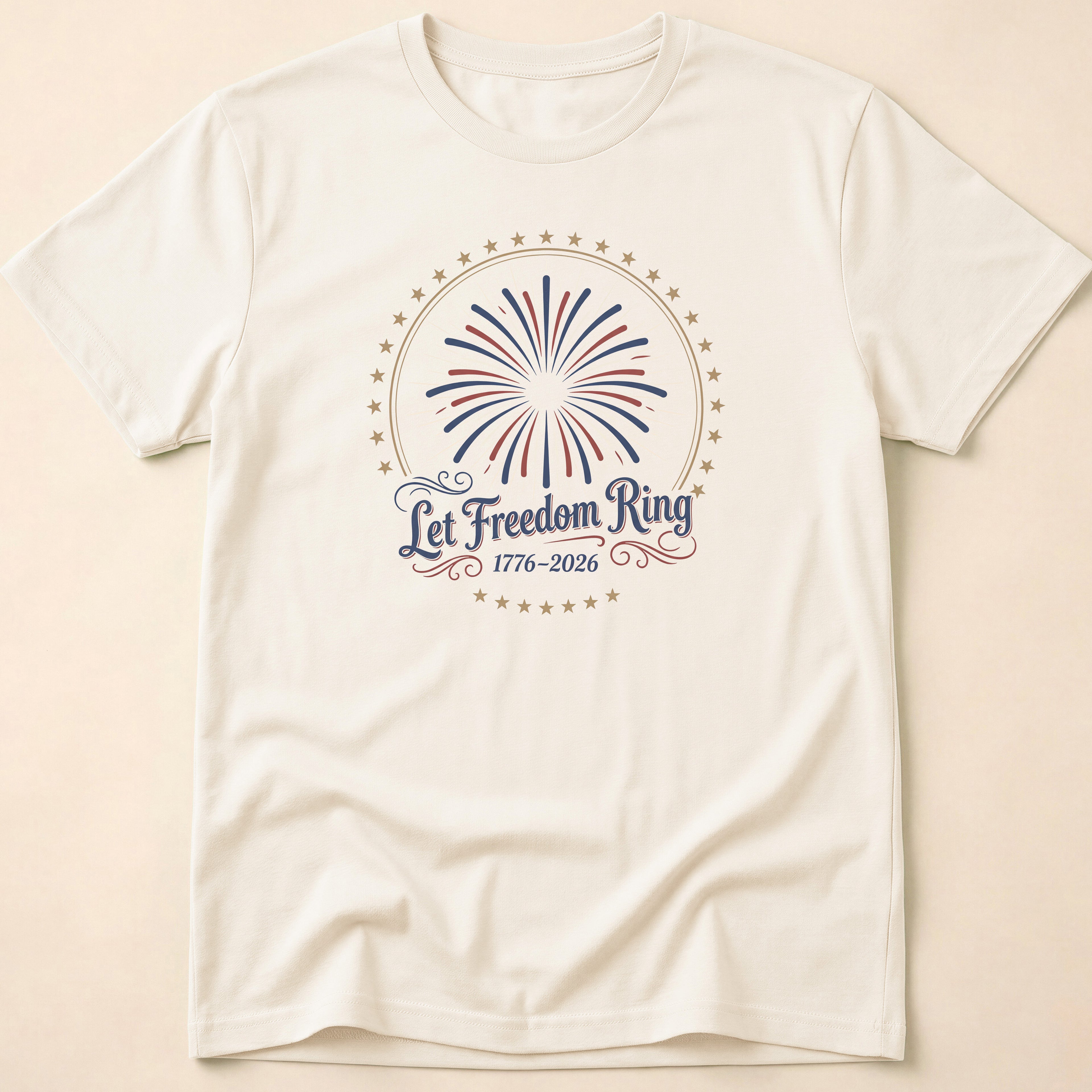 Let Freedom Ring 2026 Fireworks Patriotic T-Shirt