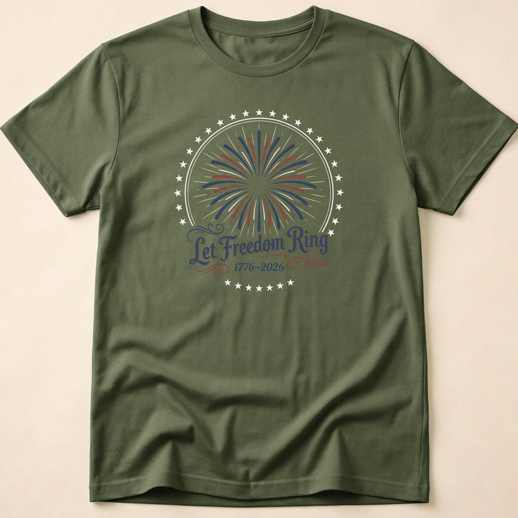 Let Freedom Ring 2026 Fireworks Patriotic T-Shirt