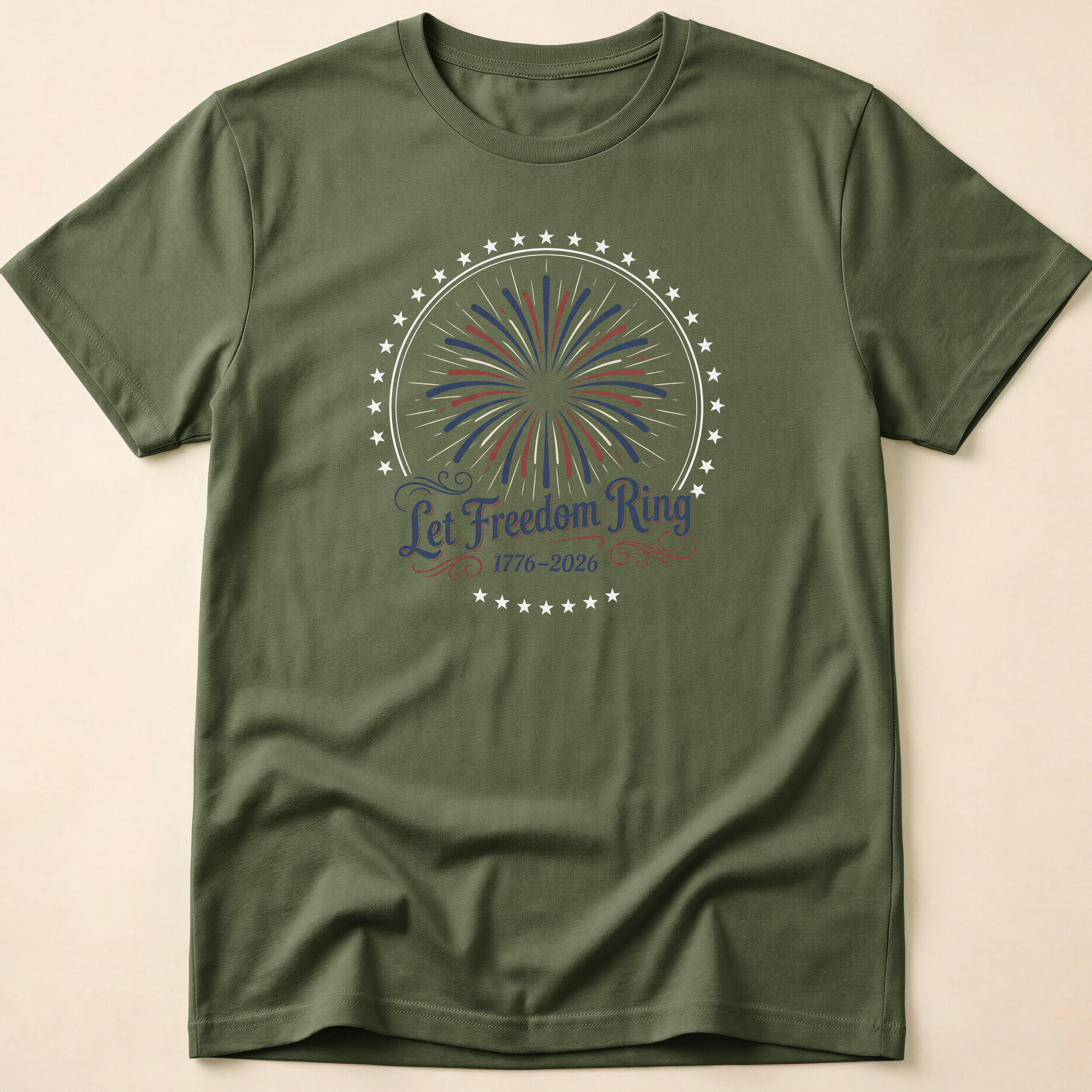 Let Freedom Ring 2026 Fireworks Patriotic T-Shirt